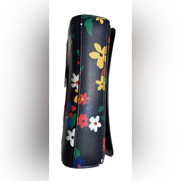 Kate Spade Staci Sailing Floral Small Flap Crossbody in Black Multi - Picture 6 of 16